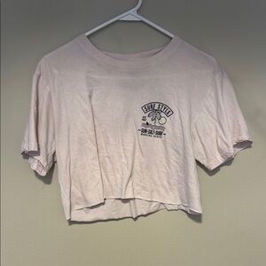 Surf Style Light Pink Graphic Crop Top